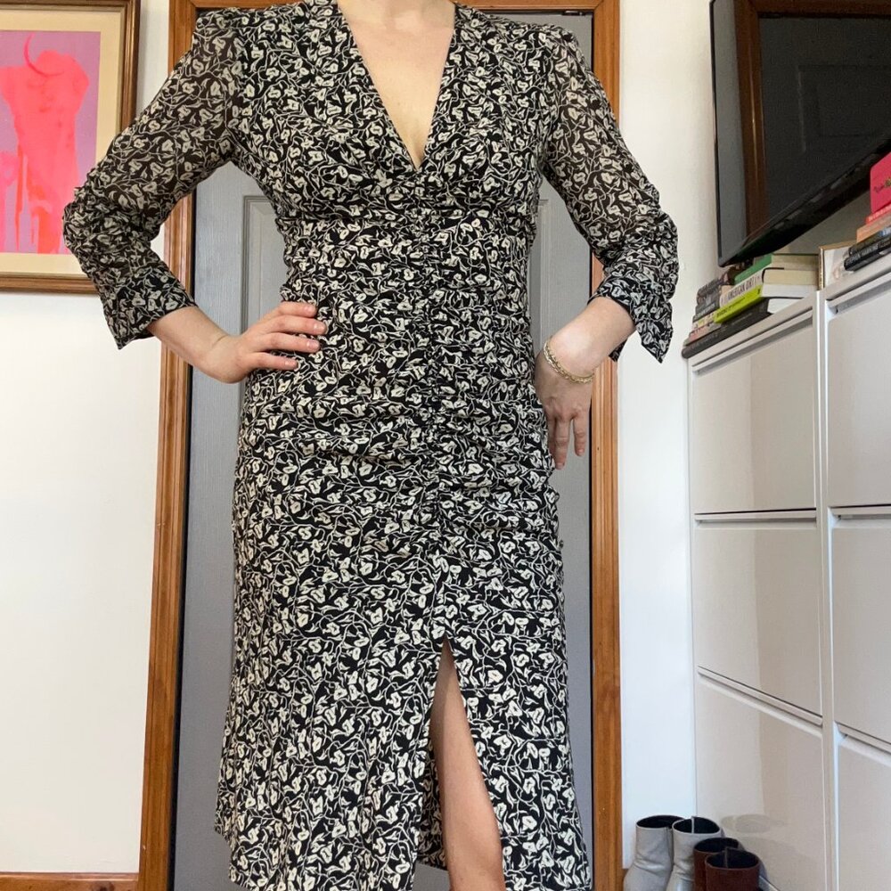 Topshop Floral Midi Dress